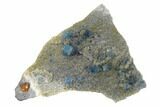 Blue Cubic Fluorite on Smoky Quartz - China #160717-2